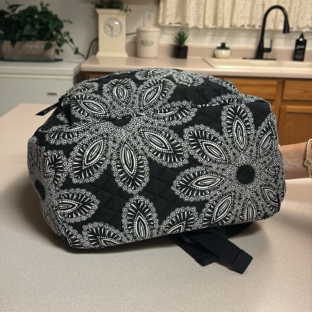 Vera Bradley Black and White Floral Backpack - Picture 3 of 9